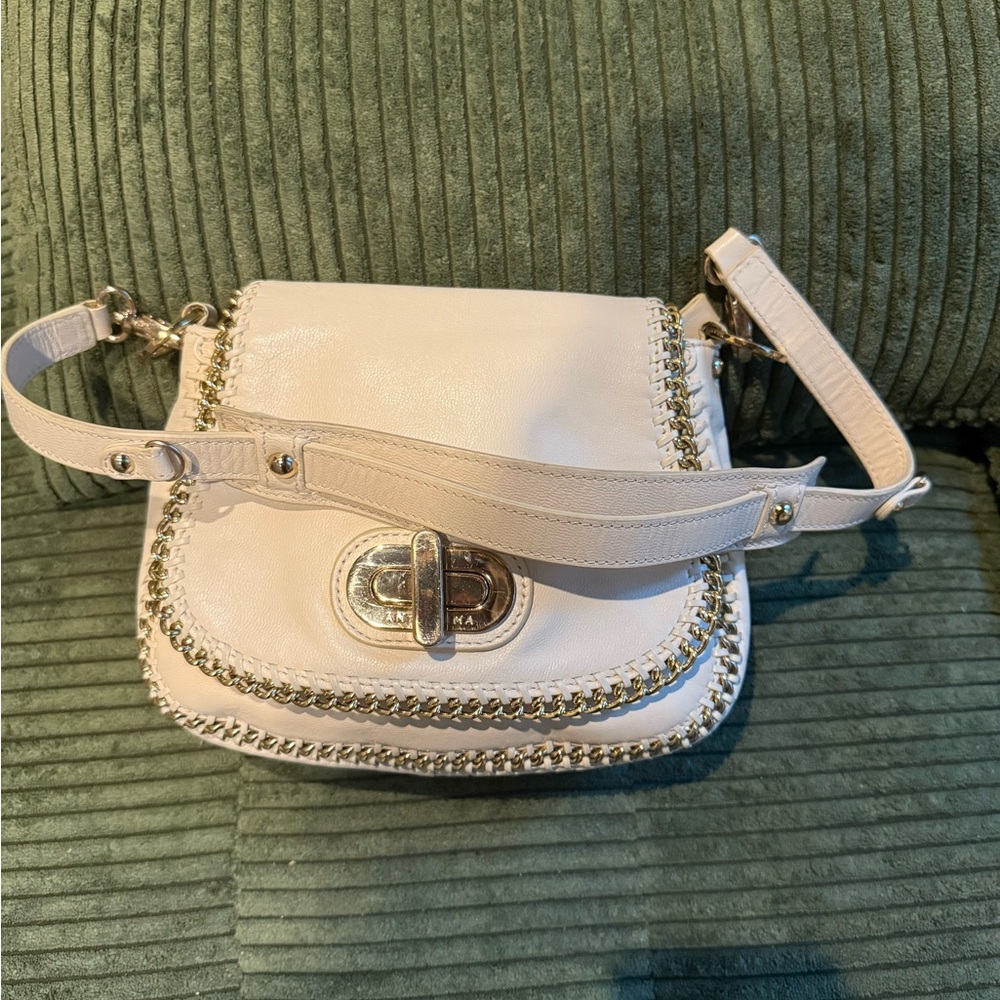 Anteprima Cream Shoulder Bag with Chain Details